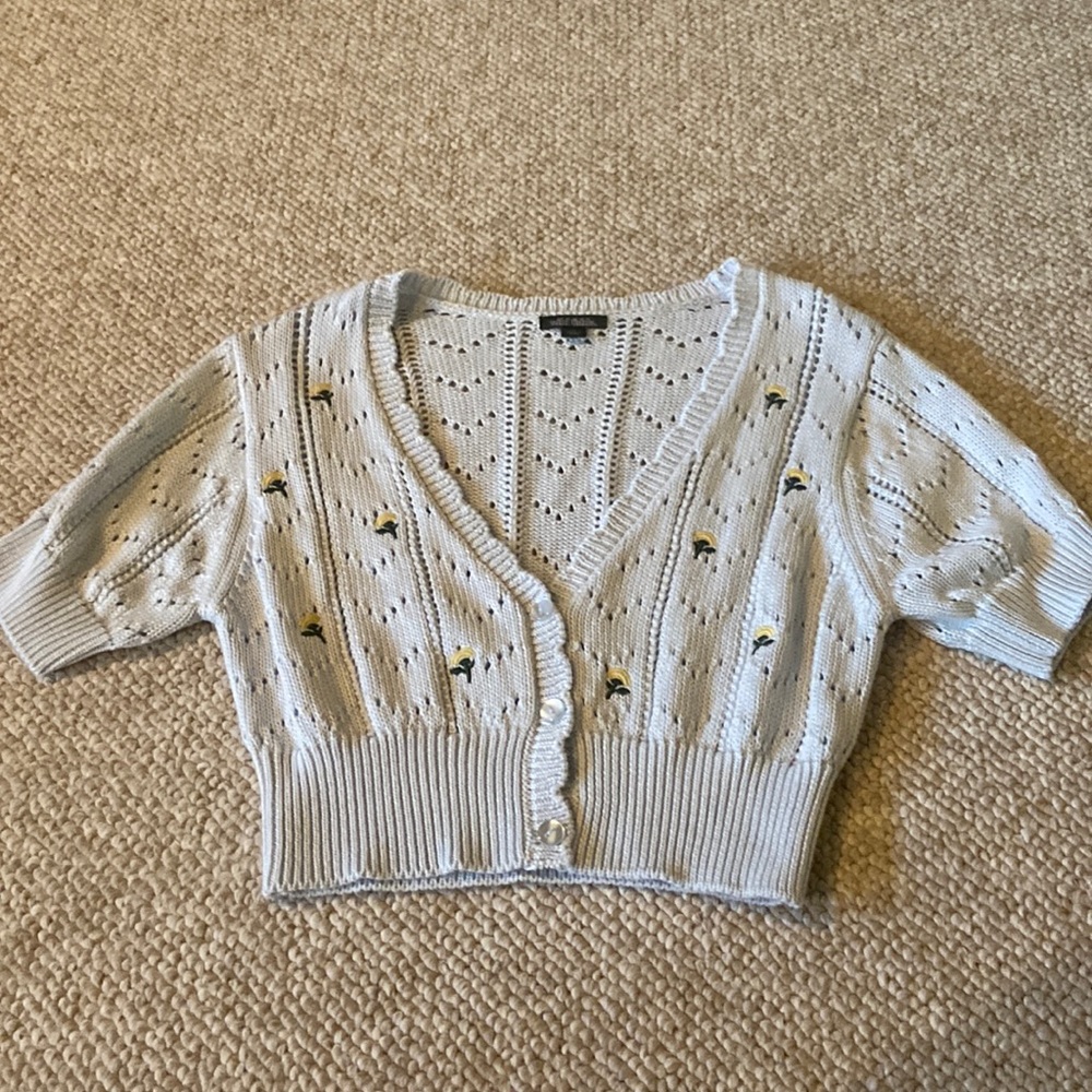 Wild Fable Cropped Knit Button Up